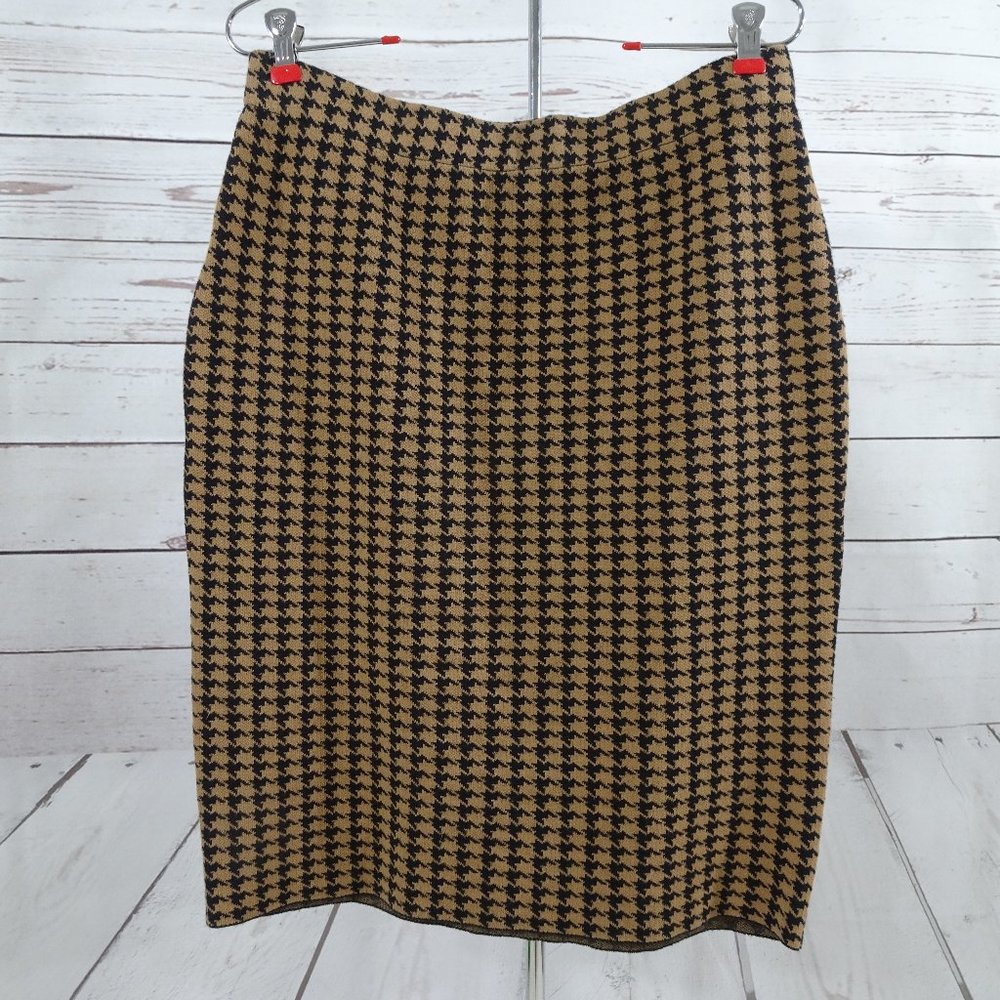 Charter Club Brown Houndstooth Stretch Skirt